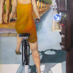 © Benoît Moreau à bicyclette... huile sur toile - 2006 - 200x 135 cm