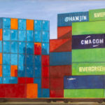 BMO - containers - Huile sur toile - 100 x 300 cm - 2014