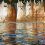 ©Benoît Moreau 2024 - pareidolie-n°35-falaise-reflets-XII- huile sur toile 200x300 cm -