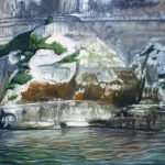 © Benoît Moreau - Paréidolie N°52- Falaises/reflets XV -huile sur toile - 60 x 81 cm- 2025