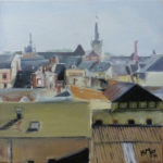 © Benoît Moreau - Fécamp quartier du port - Huile sur toile - 30 x 30 cm - 2014 collection particulière France