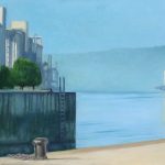 © Benoit Moreau - La seine à Rouen - huile sur toile - 50x100 cm - 2025