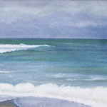 © Benoît Moreau - vagues - Huile sur toile - 40 x 159 cm - collection particulière/France