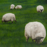 © Benoît Moreau - IV - moutons - Huile sur toile - 50x50 cm - 2016 - collection particulière France